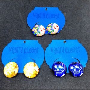 Halloween Skull Clipped earrings